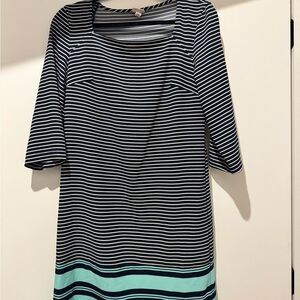 Navy and White Striped Dress